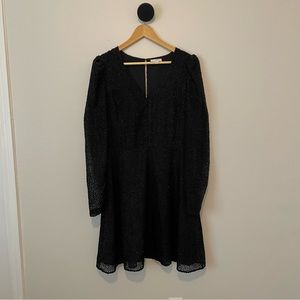 SALE A Loves A Black Long Sleeve Dress with Gold Velvet Dots 10